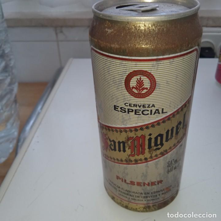 Coleccionismo de cervezas: Lata de cerveza vac&iacute;a. Finales d&eacute;cada de los 90. San Miguel 440 ml