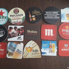 Coleccionismo de cervezas: LOTE DE 15 POSAVASOS DE CERVEZA, HEINEKEN, PAULANER, COORS, LEFFE, ERDINGER .... Lote 365774481
