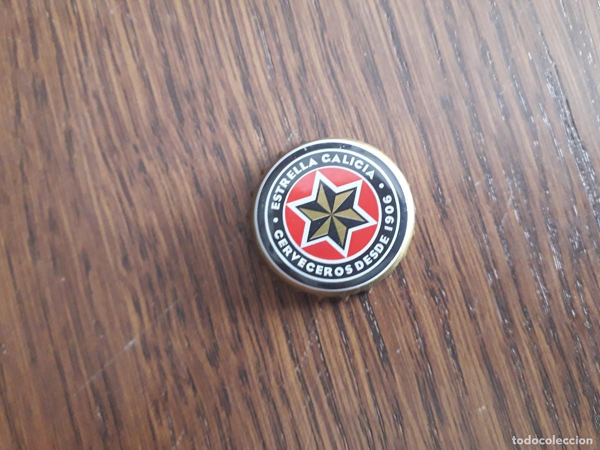 Coleccionismo de cervezas: chapa tap&oacute;n corona de cerveza, estrella Galicia.