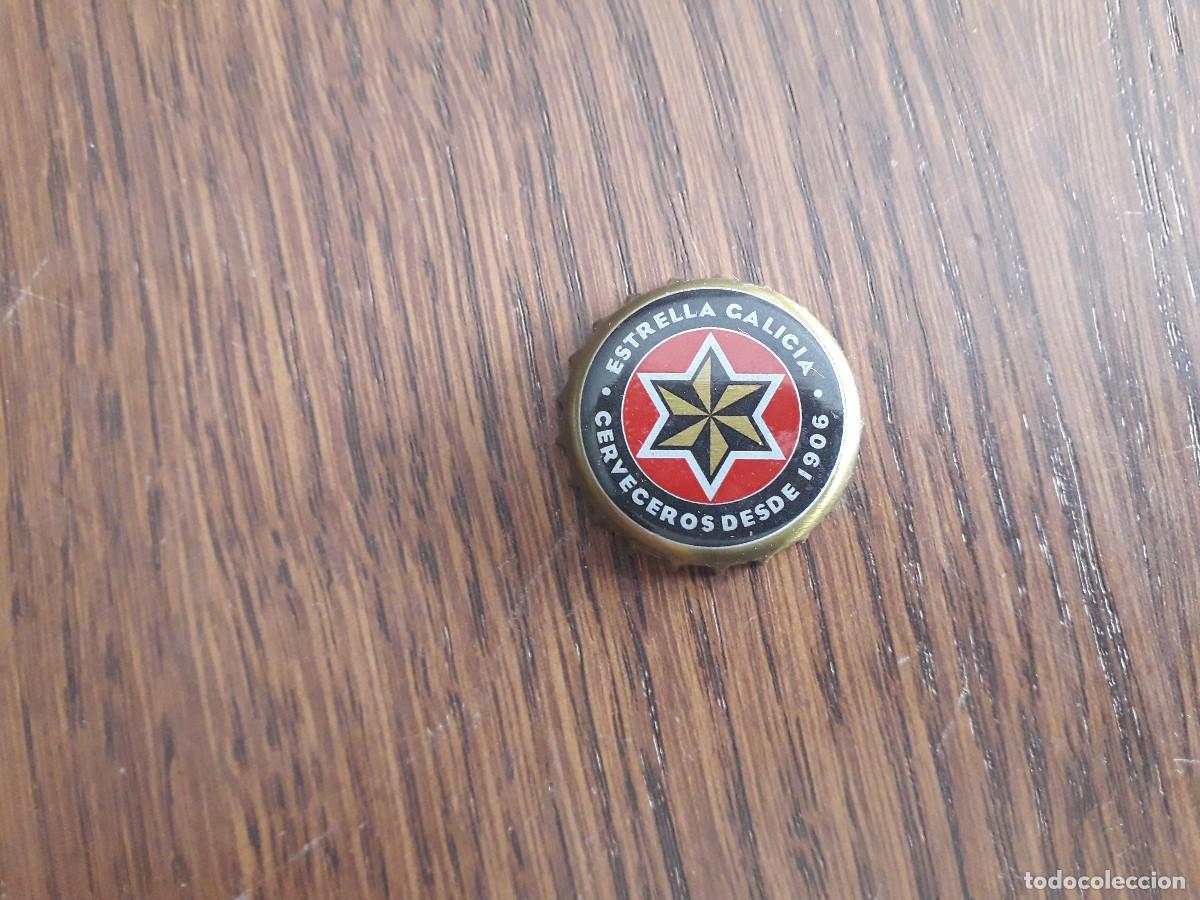 Coleccionismo de cervezas: chapa tap&oacute;n corona de cerveza, estrella Galicia.