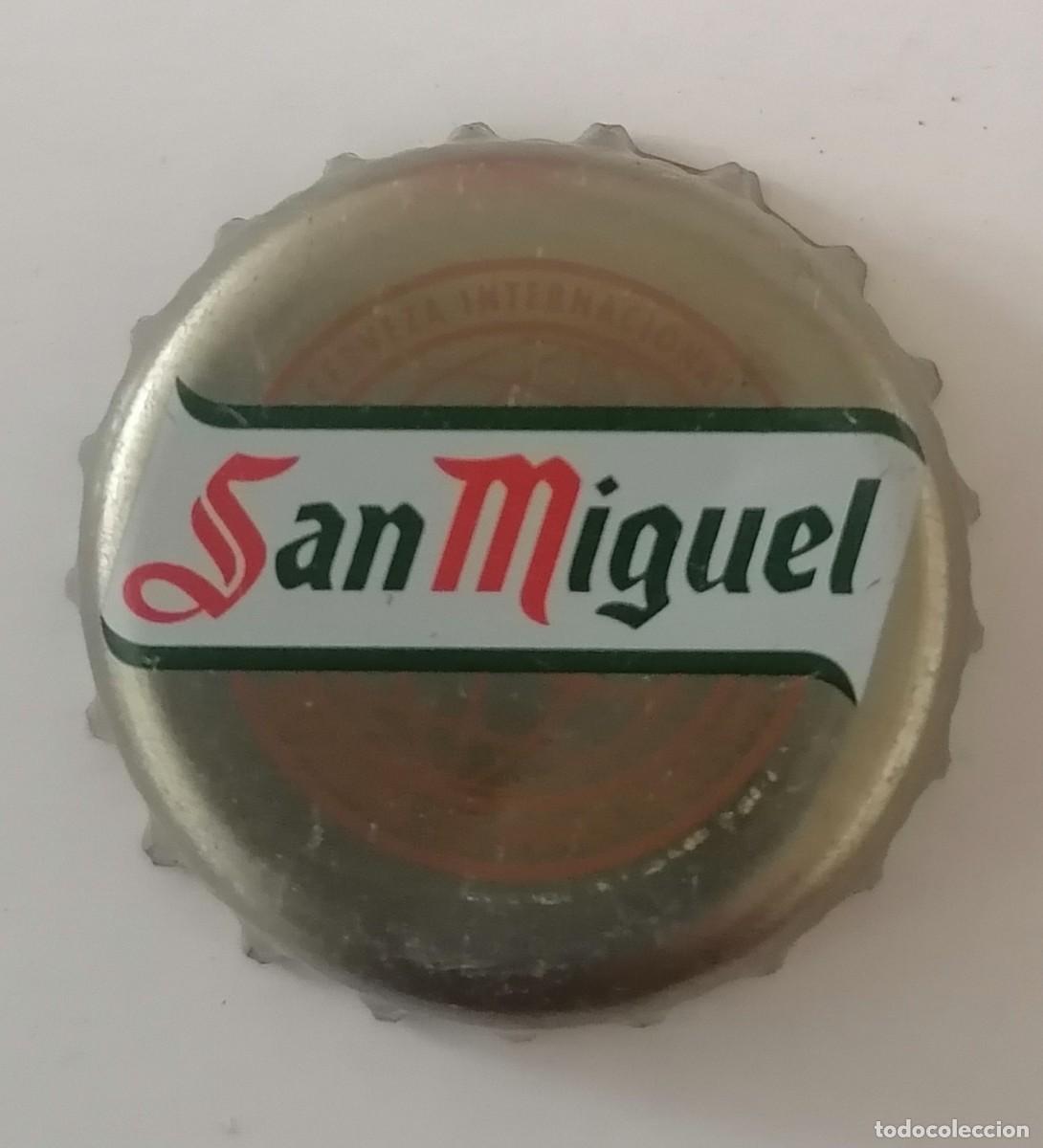 Coleccionismo de cervezas: Chapa cerveza San Miguel dorado tapon corona