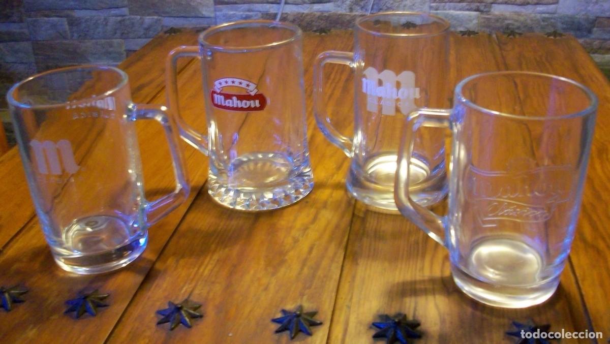 Coleccionismo de cervezas: 4 Jarras de 1\2 L. de cerveza MAHOU