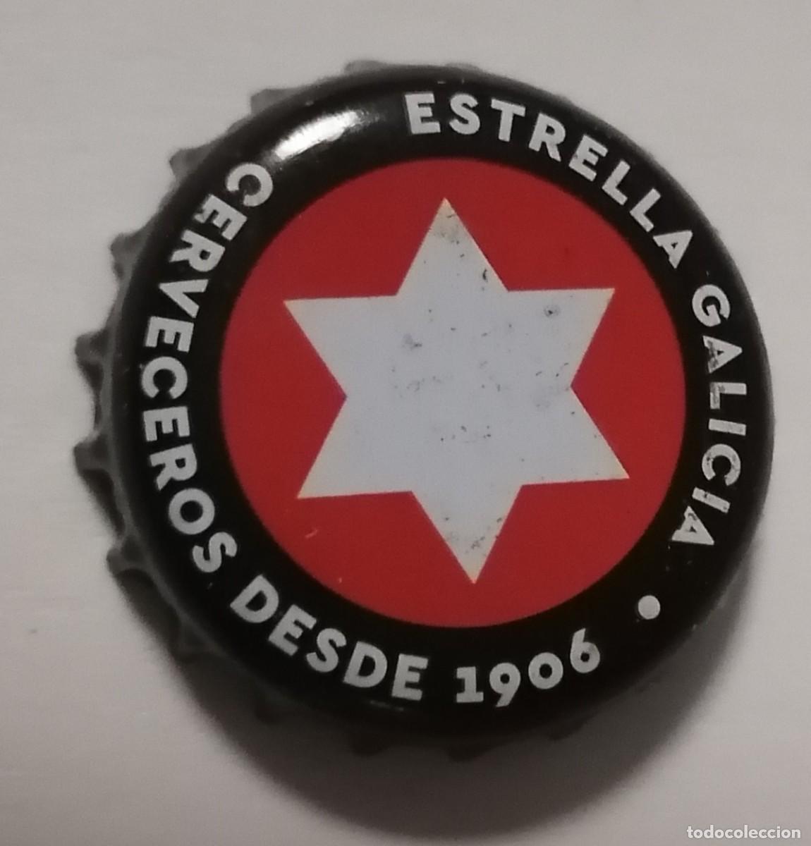 Coleccionismo de cervezas: chapa Estrella Galicia roja crown cap tapon corona