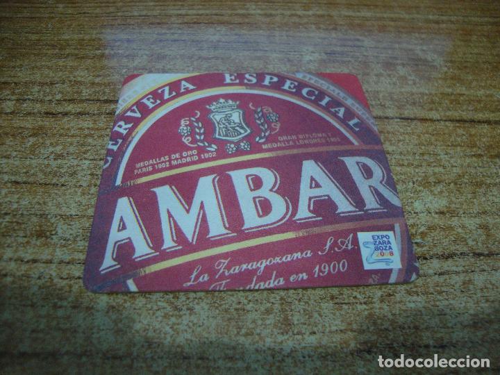 Coleccionismo de cervezas: POSAVASOS CERVEZA AMBAR EXPO ZARAGOZA