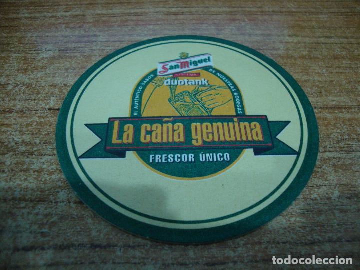 Coleccionismo de cervezas: POSAVASOS CERVEZA SAN MIGUEL LA CA&Ntilde;A GENUINA GRANDE