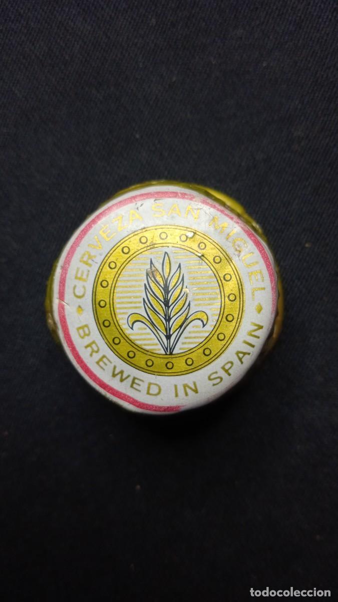 Coleccionismo de cervezas: Antiguo tap&oacute;n rosca Cerveza San Miguel.