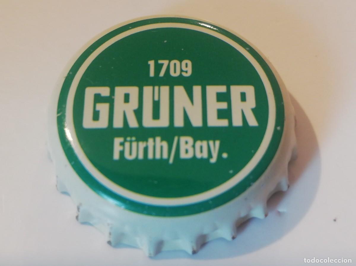 Coleccionismo de cervezas: Chapa tap&oacute;n corona de la cerveza alemana GR&Uuml;NER 1709 - F&Uuml;RTF/BAY.