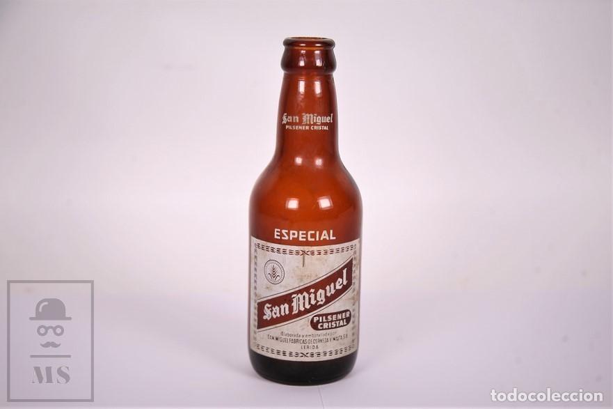 Coleccionismo de cervezas: Botella de Cerveza Pilsener Cristal San Miguel Especial - Cerveza y Malta SA L&eacute;rida - Vacia