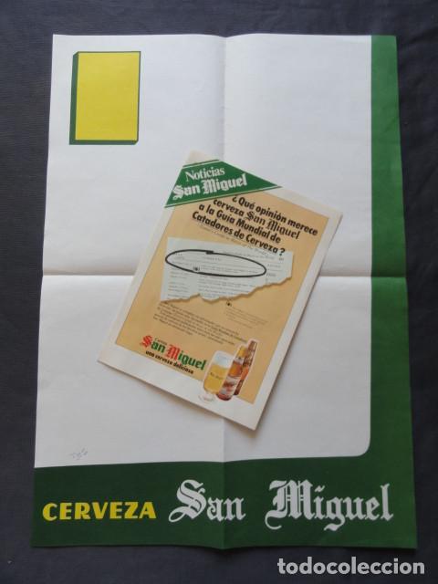 Coleccionismo de cervezas: CARTEL + TR&Iacute;PTICO PUBLICITARIO CERVEZA SAN MIGUEL. A&Ntilde;O 1978.
