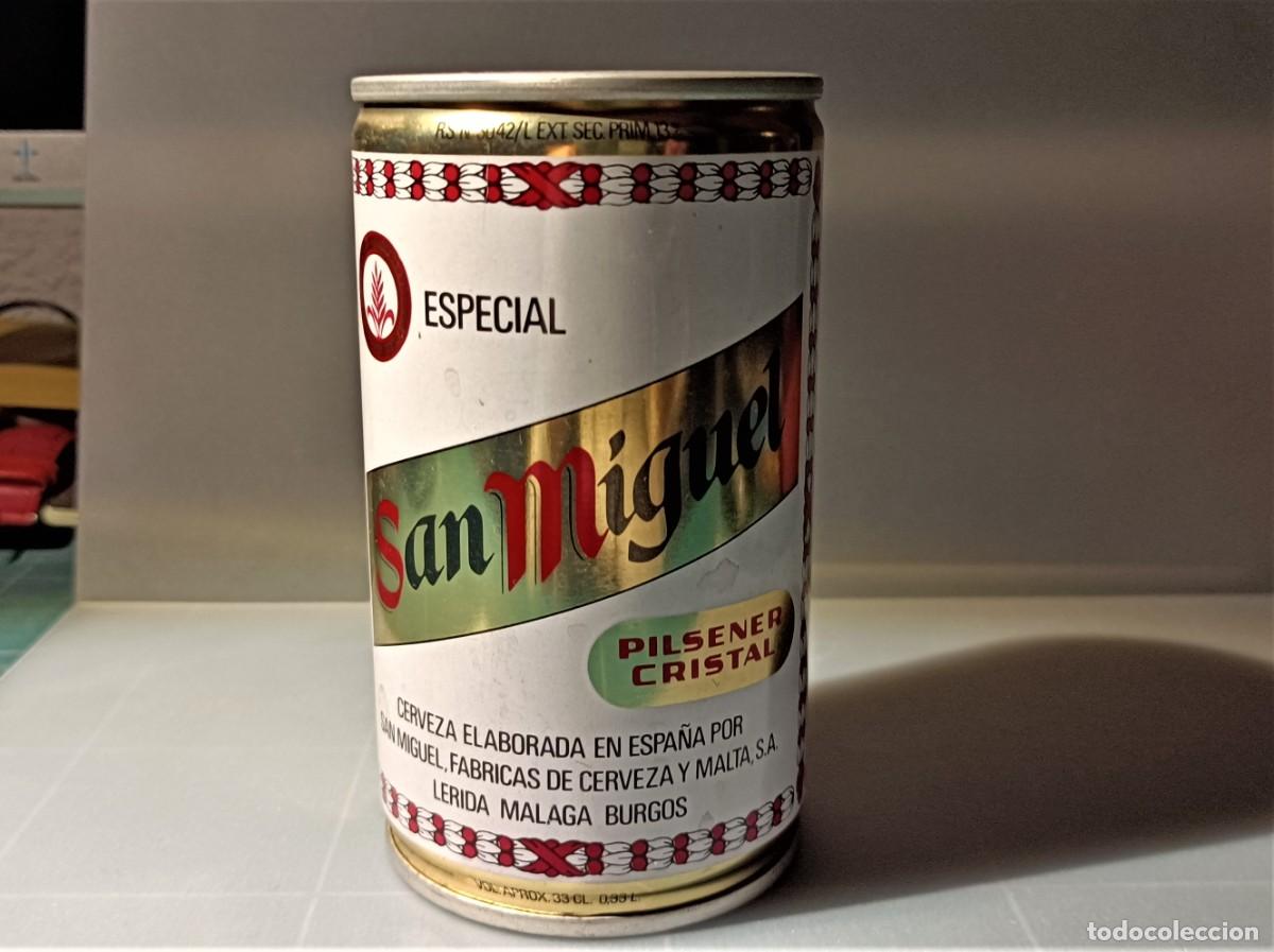 Coleccionismo de cervezas: Bote Cerveza. Espa&ntilde;a. San Miguel Pilsener Cristal. 33cl. Vac&iacute;a. A&ntilde;os 80.