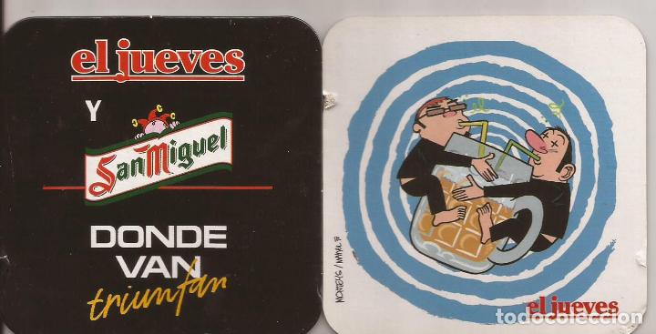Coleccionismo de cervezas: POSAVASOS-COASTERS, EL JUEVES Y SAN MIGUEL, DONDE VAN, TRIUNFAN, CART&Oacute;N