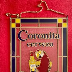 Coleccionismo de cervezas: CUADRO VIDRIERA DE CERVEZA CORONITA. Lote 385465239