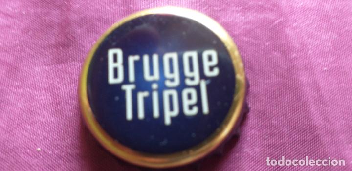 Colecionismo de cervejas: CERVEZA-V9H-VI-CHAPA-TAPON-CORONA-BRUGGE TRIPEL