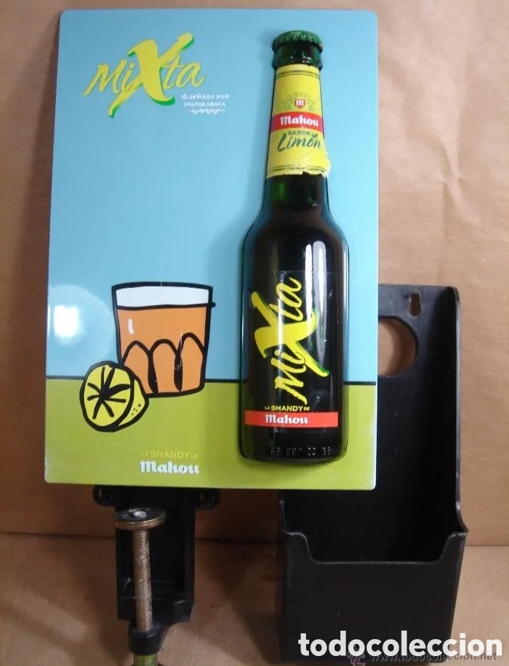 Coleccionismo de cervezas: Abrebotellas con soporte para barra - Foto 1