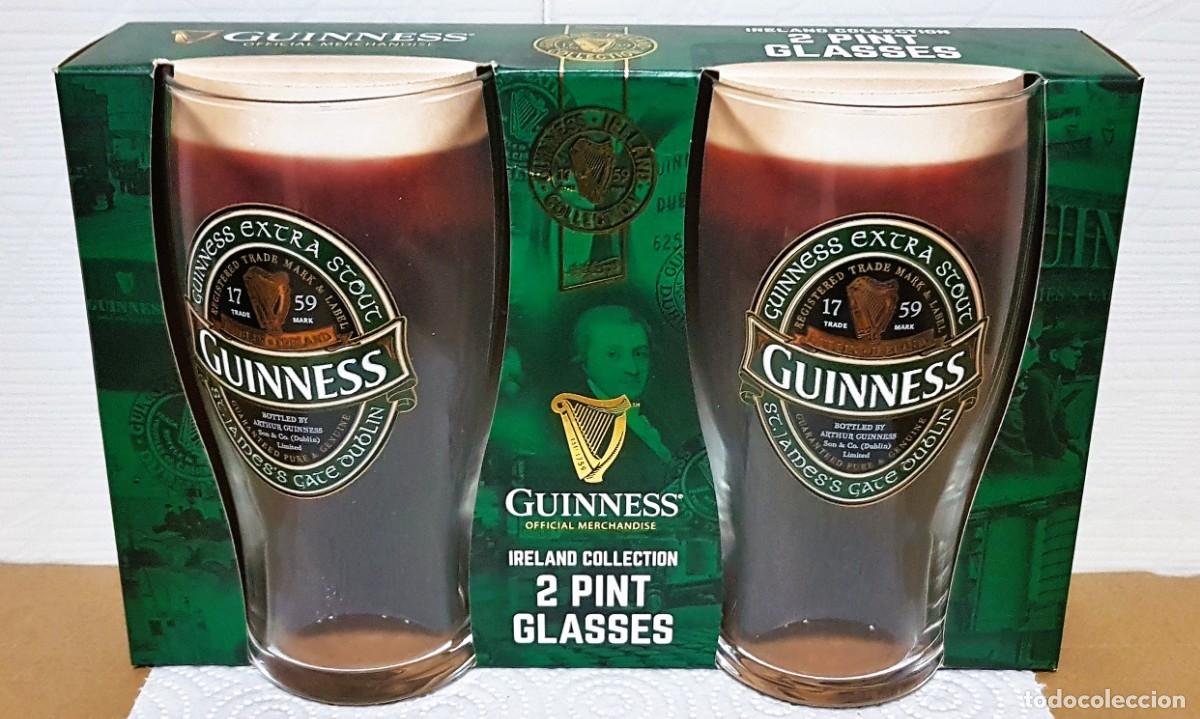 Sammeln von Brauereiartikeln: GUINNESS JUEGO DE 2 PINTAS EN CAJA COLECCIONABLE/MERCHANDISING ORIGINAL