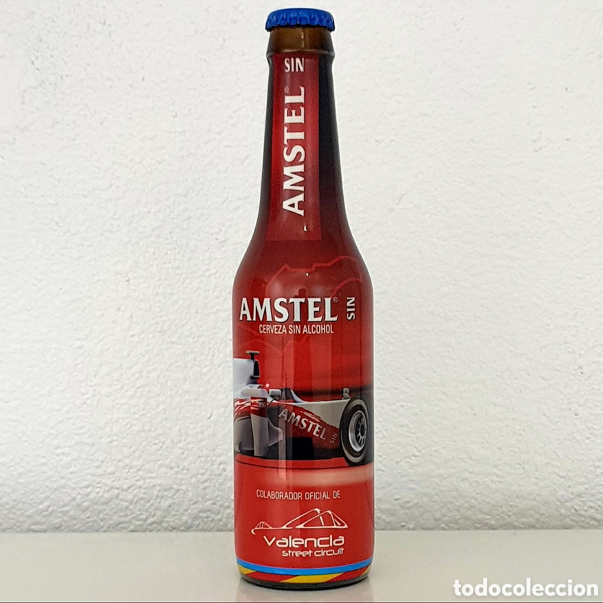 Coleccionismo de cervezas: Botella Cerveza - Espa&ntilde;a - Amstel - Edici&oacute;n Limitada Valencia Street Circuit - Cristal - (Llena)