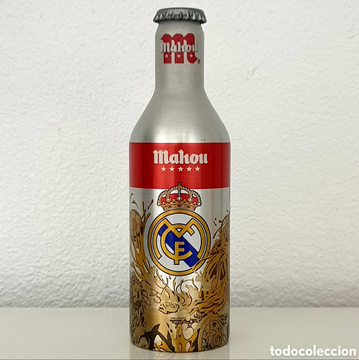 Coleccionismo de cervezas: Botella Cerveza - Espa&ntilde;a - Mahou - Edici&oacute;n Limitada Real Madrid - Aluminio - (Vac&iacute;a)