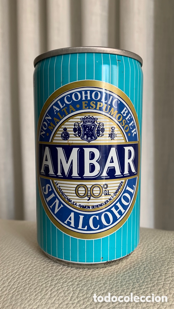 Coleccionismo de cervezas: ANTIGUA LATA DE CERVEZA AMBAR SIN