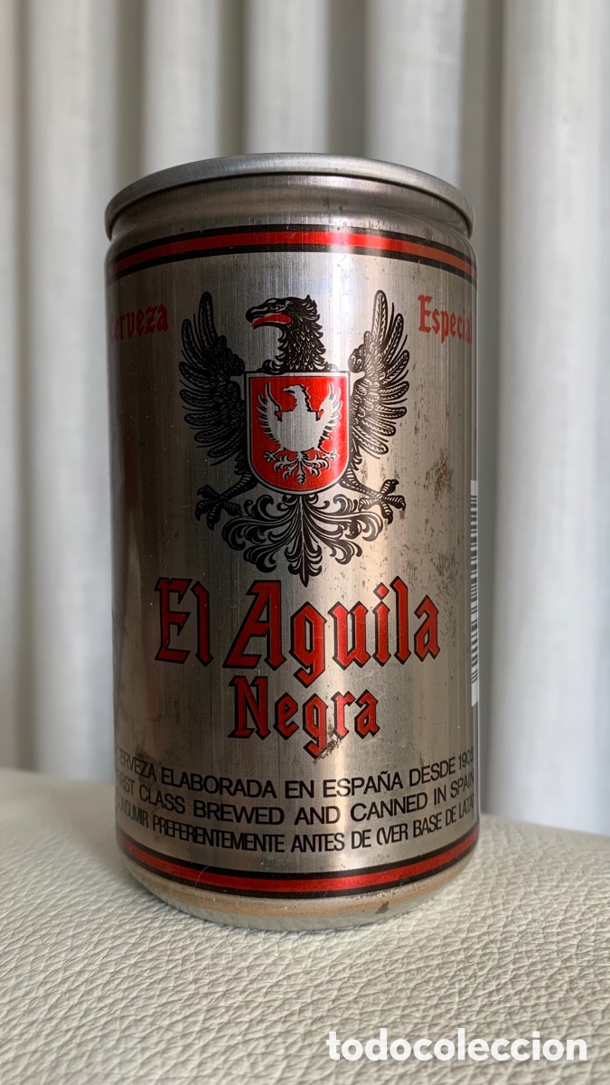 Coleccionismo de cervezas: ANTIGUA LATA DE CERVEZA EL &Aacute;GUILA NEGRA, MUY DIF&Iacute;CIL