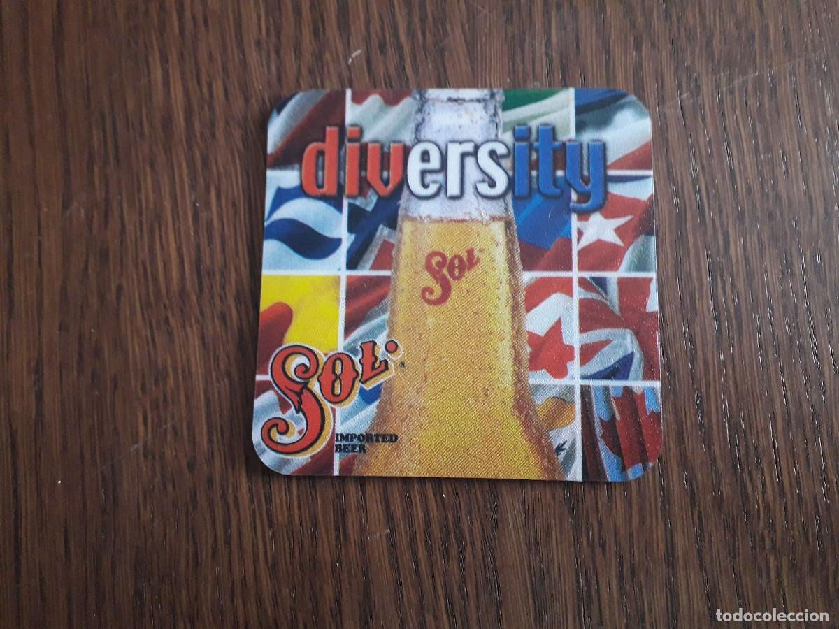 Coleccionismo de cervezas: posavasos de cerveza, Sol, diversity, de pl&aacute;stico.