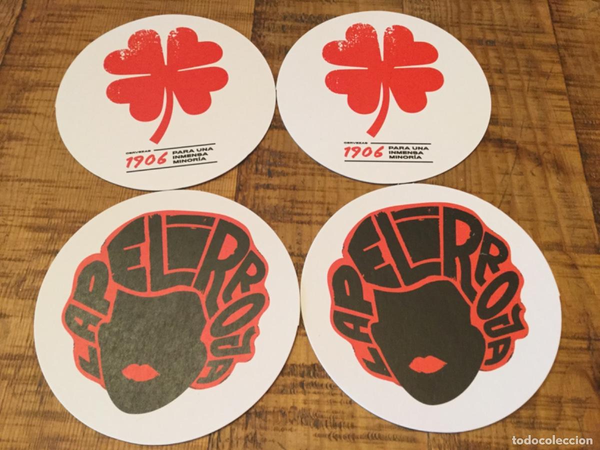 Coleccionismo de cervezas: 1906 LA PELIRROJA - 4 POSAVASOS DE CART&Oacute;N ESTRELLA DE GALICIA