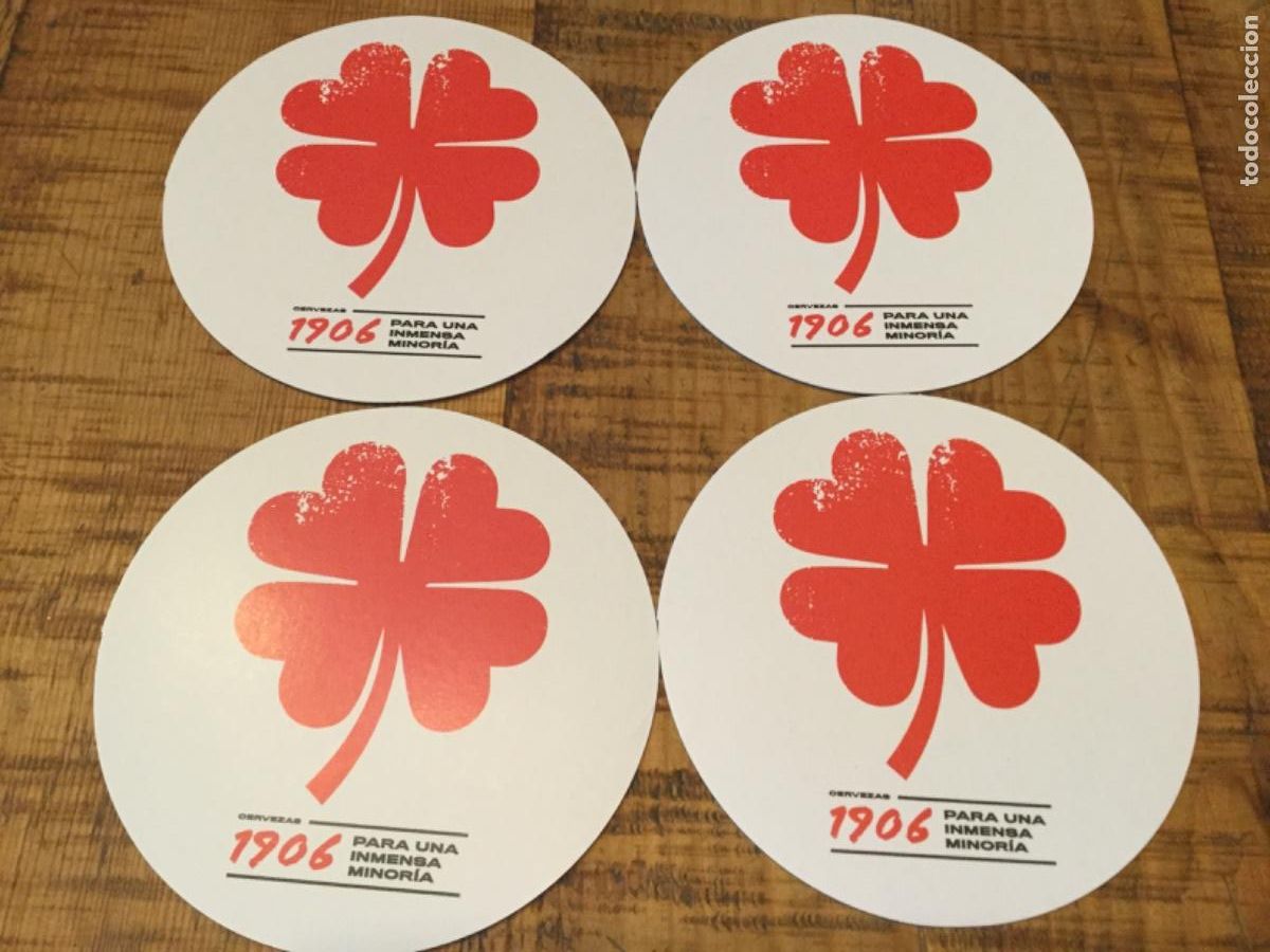 Coleccionismo de cervezas: 1906 LA PELIRROJA - 4 POSAVASOS DE CART&Oacute;N ESTRELLA DE GALICIA