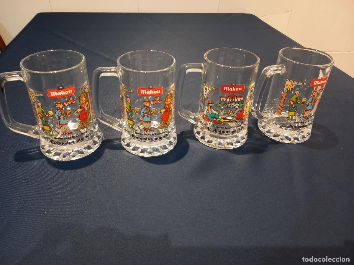 Coleccionismo de cervezas: 4 jarras de cerveza 1/4 de litro cerveza Mahou