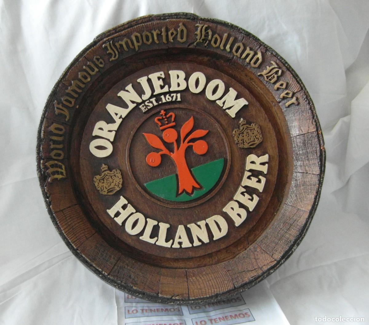 Coleccionismo de cervezas: cartel publicitario de cerveza ORANJEBOOM Holland Beer