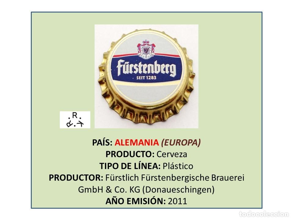 Coleccionismo de cervezas: TAPON CORONA CAPSULA CHAPA CERVEZA F&Uuml;RSTENBERG (ALEMANIA)