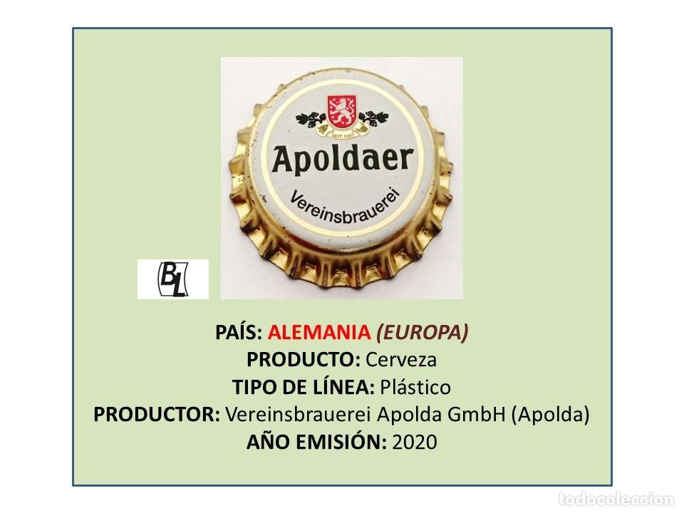 Coleccionismo de cervezas: TAPON CORONA CAPSULA CHAPA CERVEZA APOLDAER (ALEMANIA)