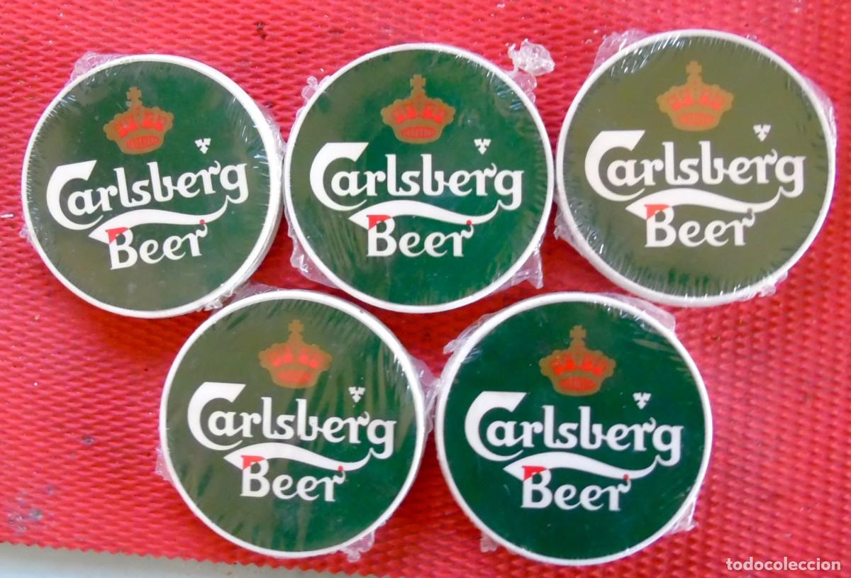 Collectionnisme de bi&egrave;res: POSAVASOS CALSBERG BEER, A&Ntilde;O 1992, 20 UNIDADES.SIN USO CON SU EMBOLTORIO,