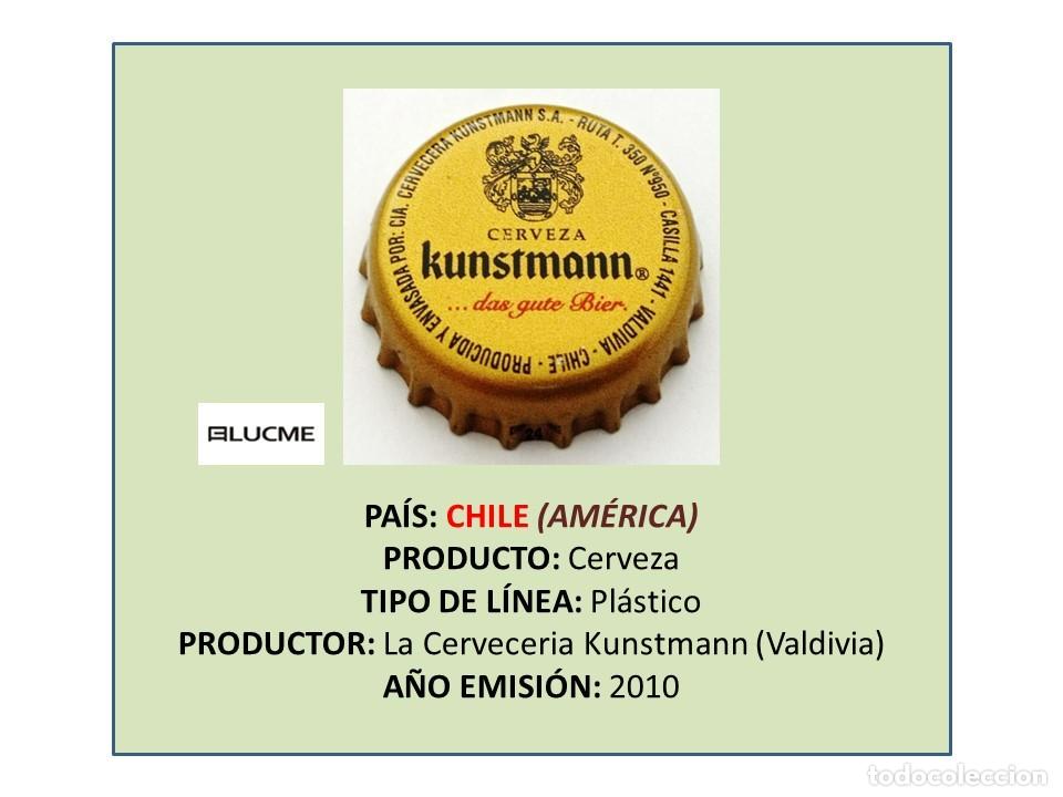 Sammeln von Brauereiartikeln: TAPON CORONA CAPSULA CHAPA CERVEZA KUNSTMANN (CHILE)