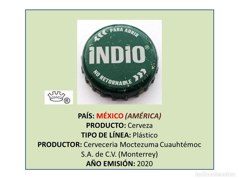 Coleccionismo de cervezas: TAPON CORONA CAPSULA CHAPA CERVEZA INDIO (M&Eacute;XICO)