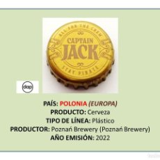 Coleccionismo de cervezas: TAPON CORONA CAPSULA CHAPA CERVEZA CAPTAIN JACK (POLONIA). Lote 401088814