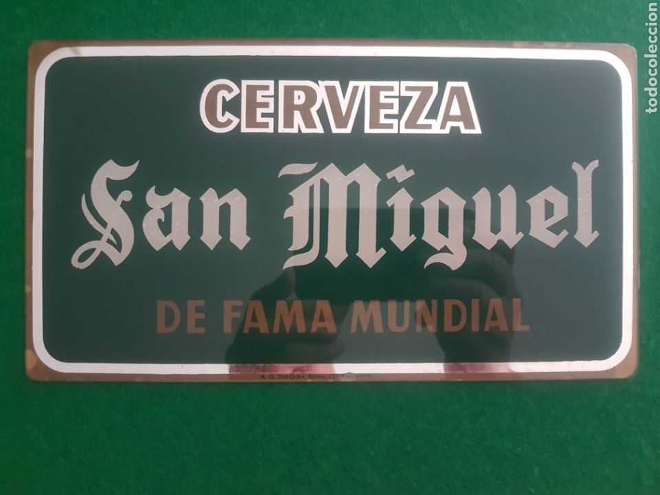 Coleccionismo de cervezas: Cartel espejo cerveza San Miguel