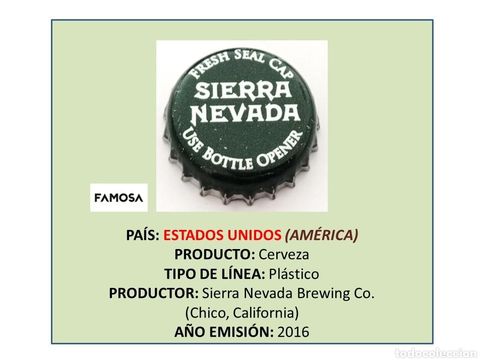 Coleccionismo de cervezas: TAPON CORONA CAPSULA CHAPA CERVEZA SIERRA NEVADA (ESTADOS UNIDOS)