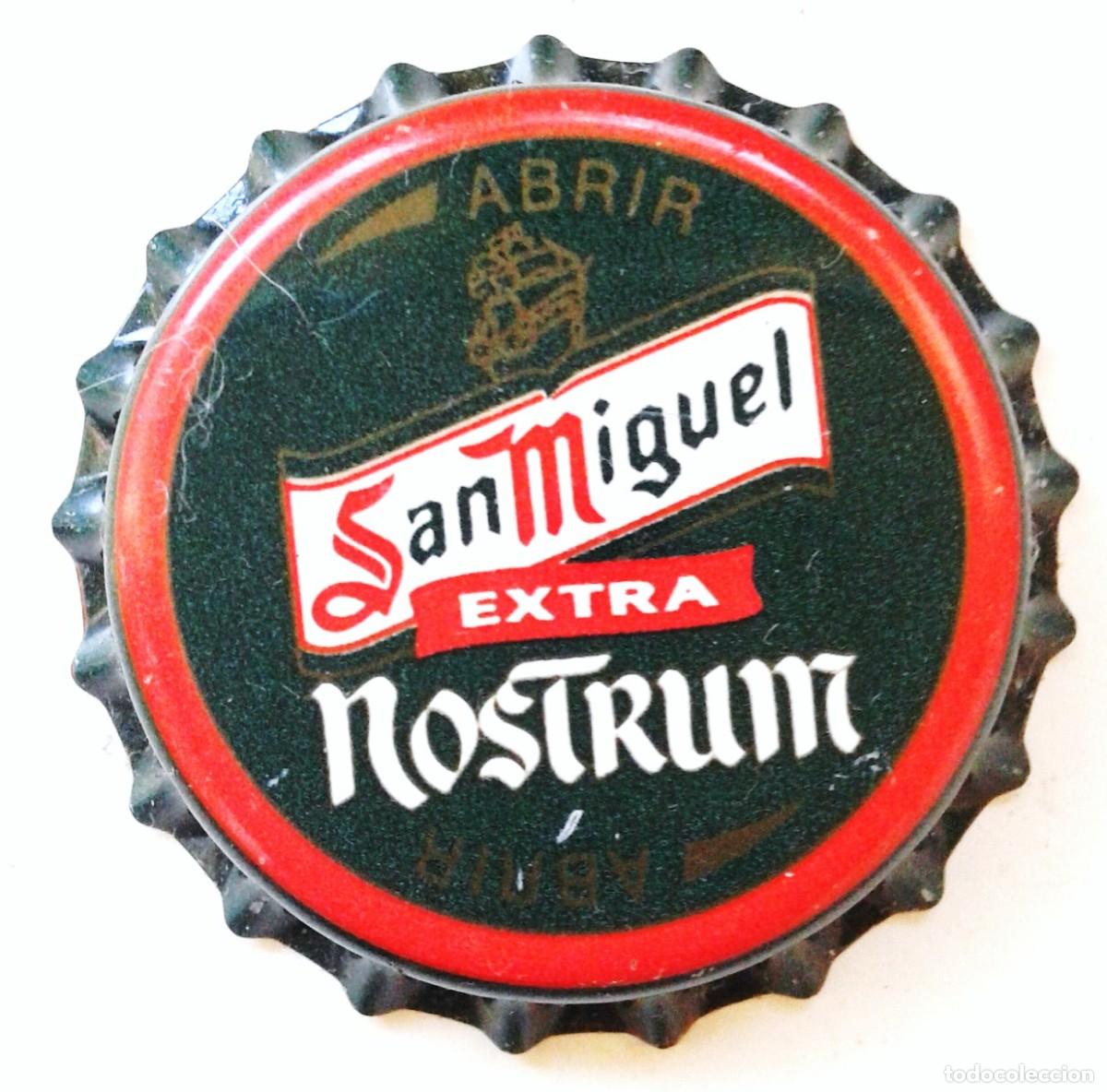 Coleccionismo de cervezas: CHAPA NUEVA CERVEZA SAN MIGUEL NOSTRUM ABRIR - LLEIDA- ESPA&Ntilde;A