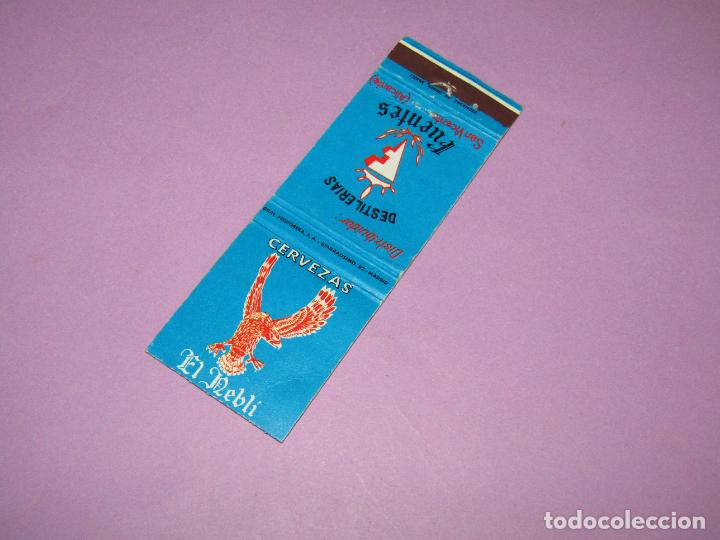 Coleccionismo de cervezas: Antigua Caja de Cerillas Vac&iacute;a de Cervezas EL NEBL&Iacute; y Destiler&iacute;as Fuentes San Vicente A&ntilde;o 1960-70s.