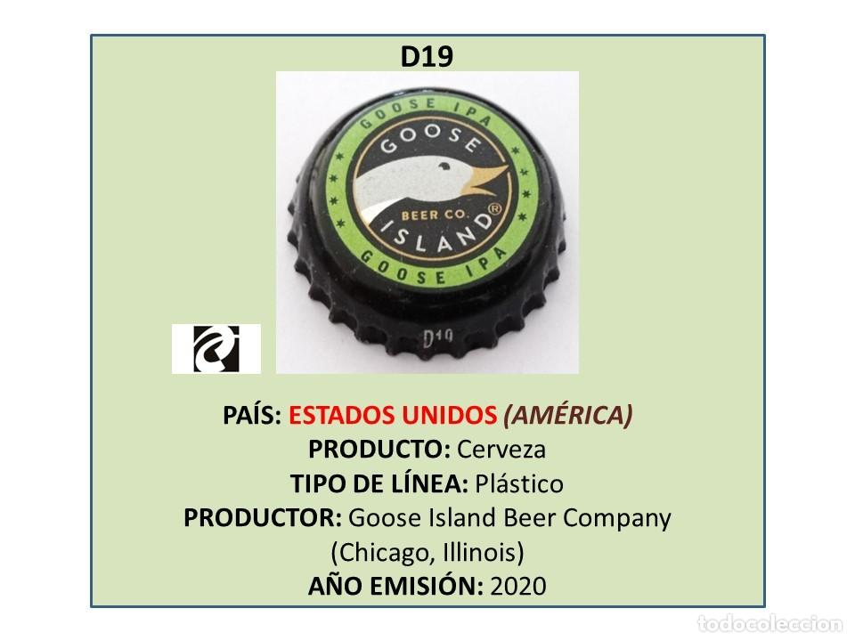 Coleccionismo de cervezas: TAPON CORONA CAPSULA CHAPA CERVEZA GOOSE IPA (ESTADOS UNIDOS)
