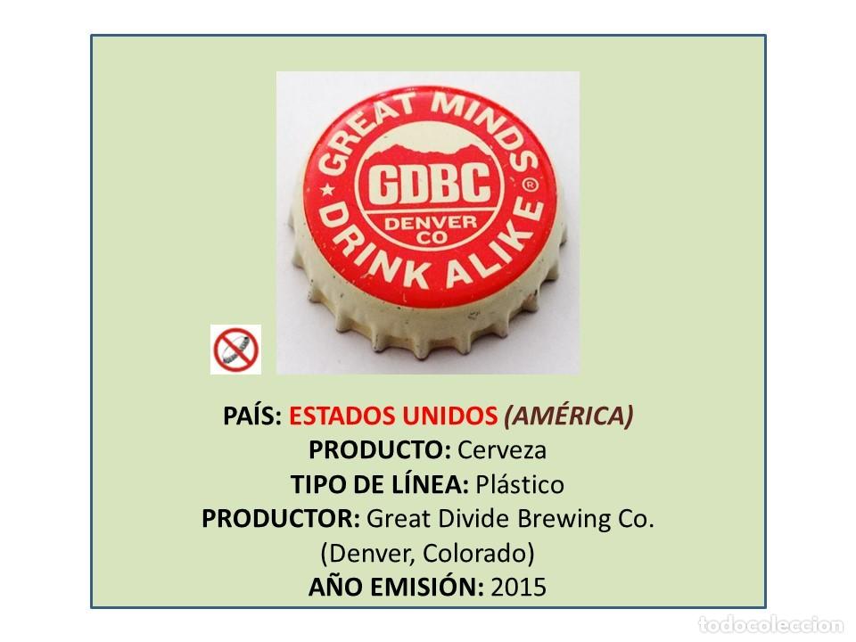 Coleccionismo de cervezas: TAPON CORONA CAPSULA CHAPA CERVEZA GDBC (ESTADOS UNIDOS)