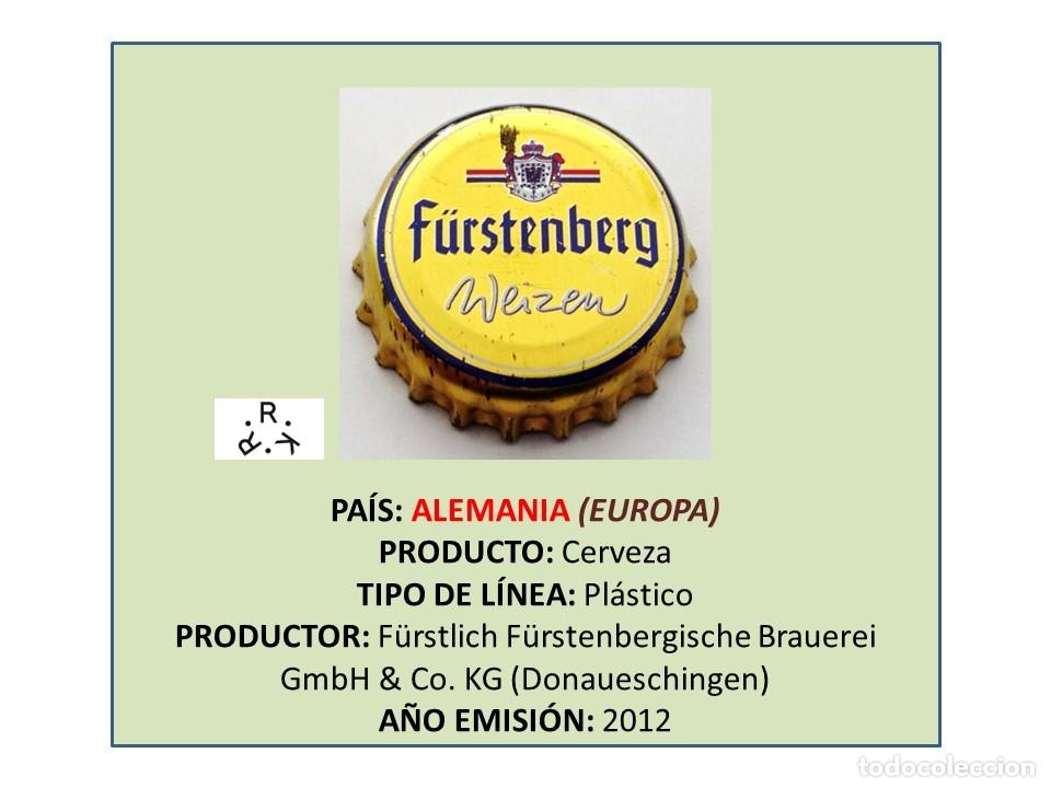Coleccionismo de cervezas: TAPON CORONA CAPSULA CHAPA CERVEZA F&Uuml;RSTENBERG (ALEMANIA)
