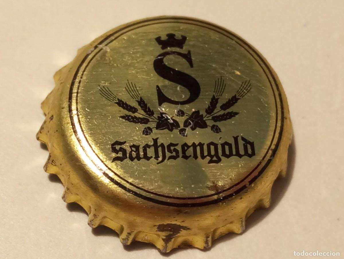 Coleccionismo de cervezas: Chapa tap&oacute;n corona de la cerveza alemana SACHSENGOLD