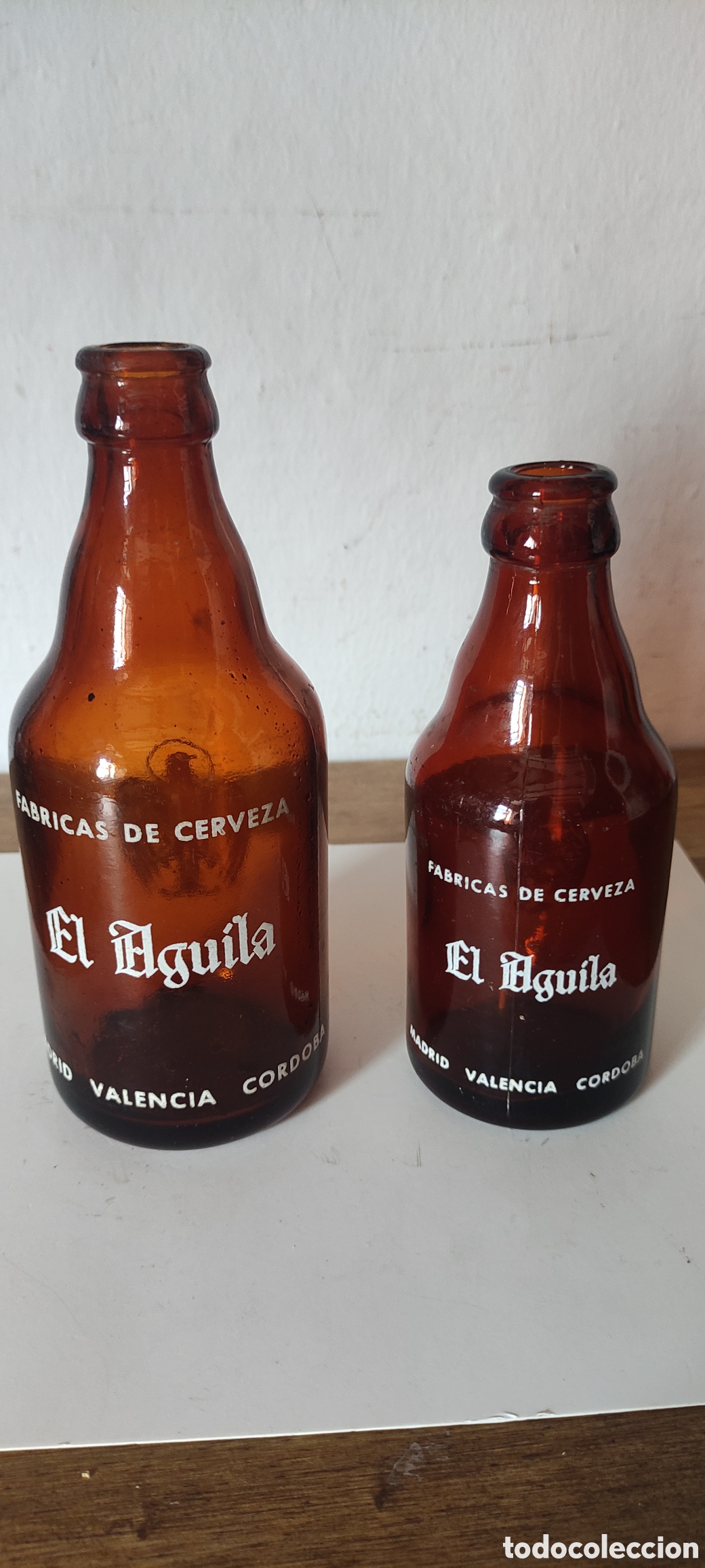 Coleccionismo de cervezas: ANTIGUOS BOTELLINES EL AGUILA - Foto 2