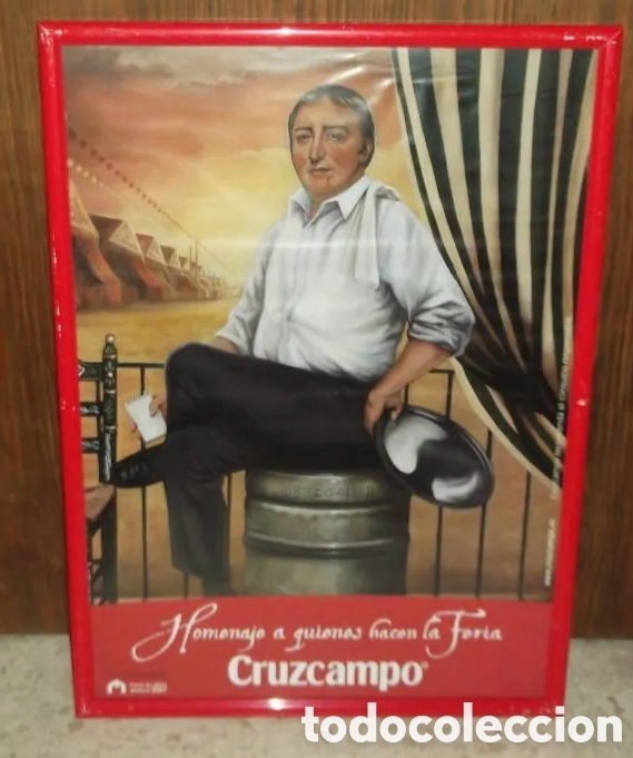 Coleccionismo de cervezas: Cuadro enmarcado cruzcampo - Foto 1