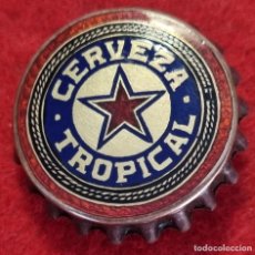 Coleccionismo de cervezas: CHAPA CERVEZ TROPICAL PIN O INSIGNIA TAMAÑO TAPON BOTELLA ESMALTE Y ORO CUBA ORIGINAL C23