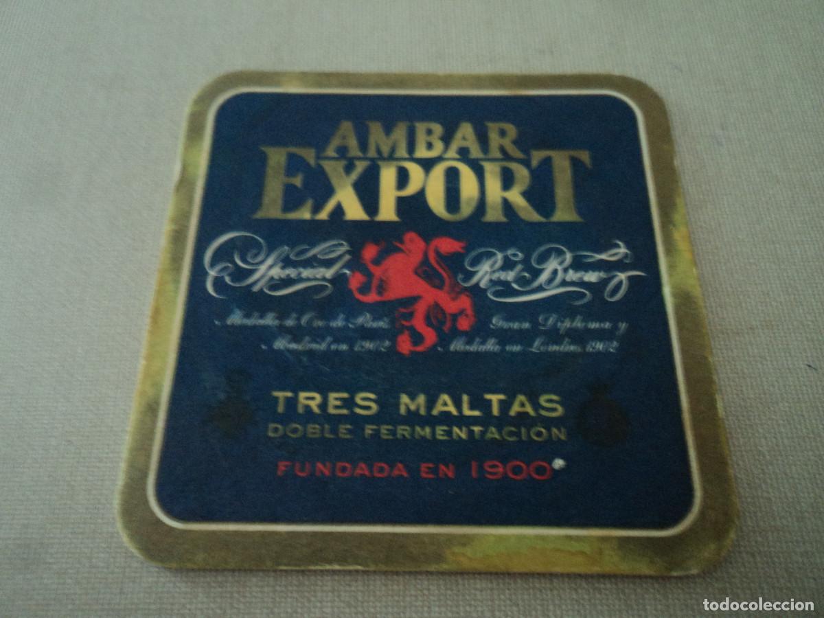 Coleccionismo de cervezas: posavasos duro de CERVEZA ESPA&Ntilde;A &Aacute;MBAR EXPORT LA ZARAGOZANA