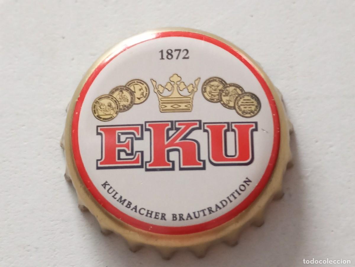 Coleccionismo de cervezas: Chapa tap&oacute;n corona de la cerveza alemana EKU KULMBACHER BRAUTRADITION
