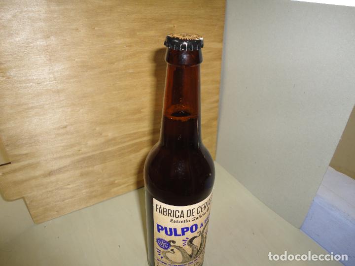 Coleccionismo de cervezas: Botella de cerveza Estrella Galicia. Pulpo &aacute; feira