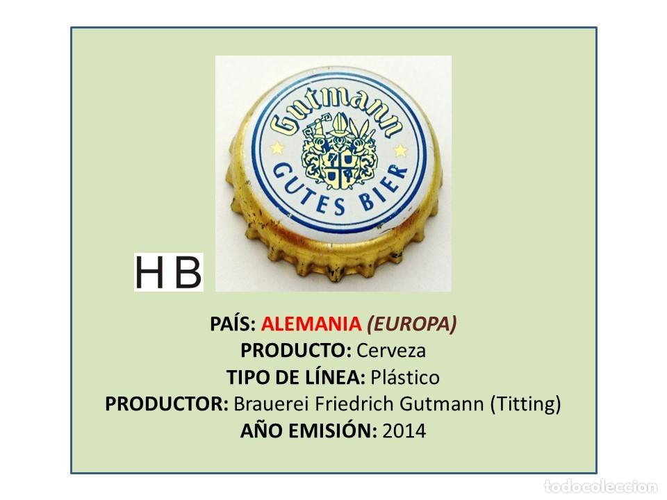 Coleccionismo de cervezas: TAPON CORONA CAPSULA CHAPA CERVEZA GUTMANN (ALEMANIA)