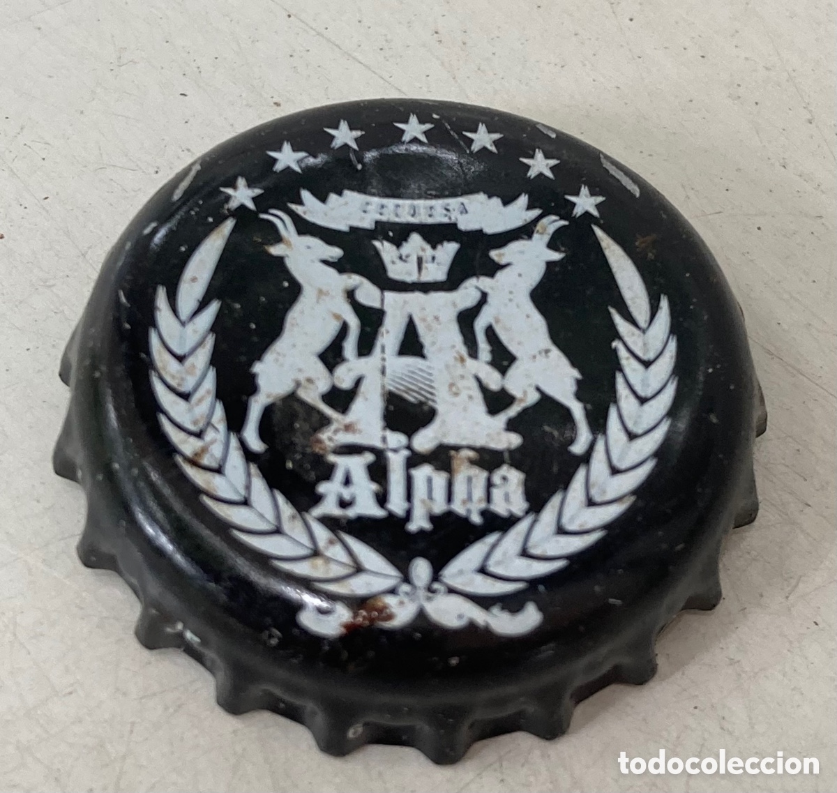 Coleccionismo de cervezas: TAP&Oacute;N CORONA BOTTLE CAP BEER BIRRA CHAPA CERVEZA ARTESANA ALPHA.ANDORRA (4).--LOTE N. 3162--CARMANJO
